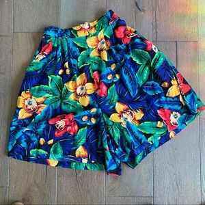Vintage tropical high rise shorts